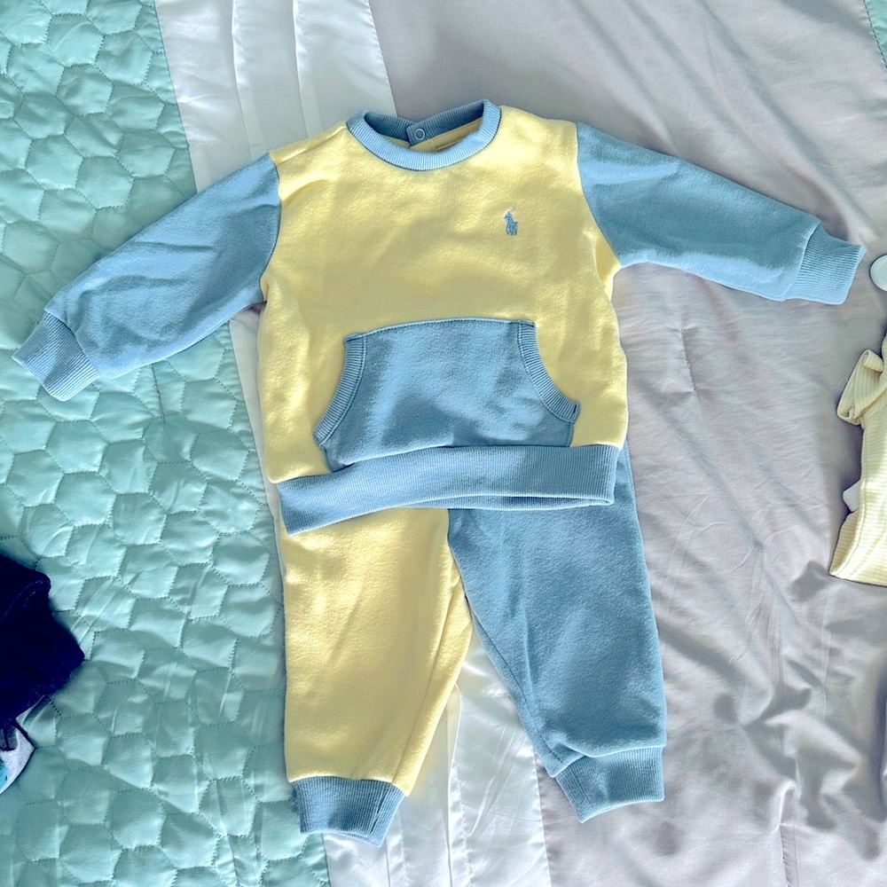 Ralph Lauren Fleece Sweatshirt & Pant Set -9M
